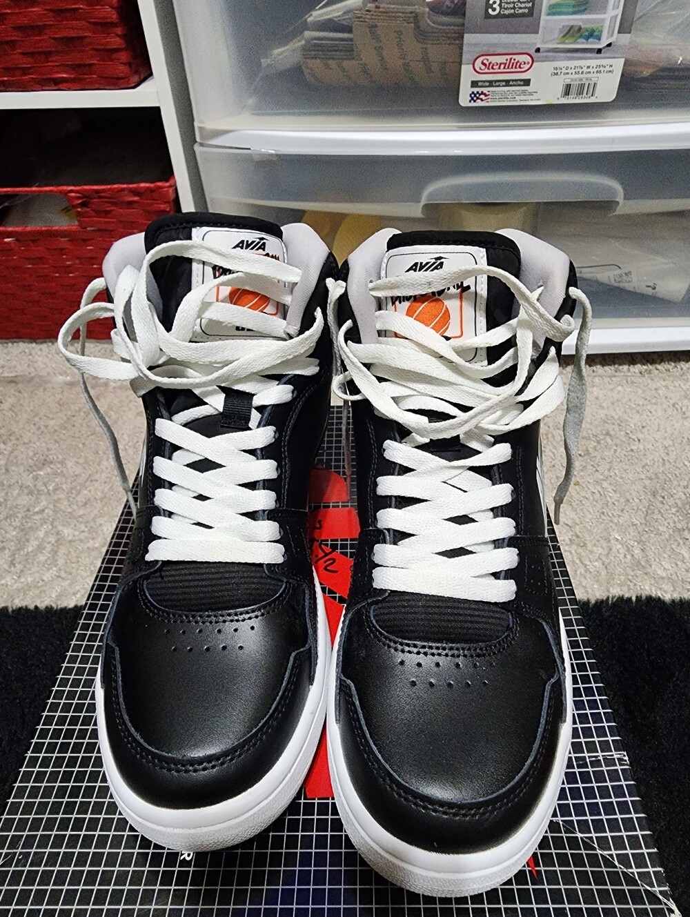 Avia Black and White High-Top Sneakers with White Laces